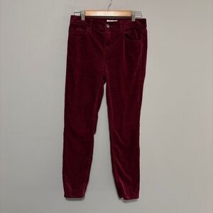 Loft pants women’s size 4 burgundy red velvet velour type